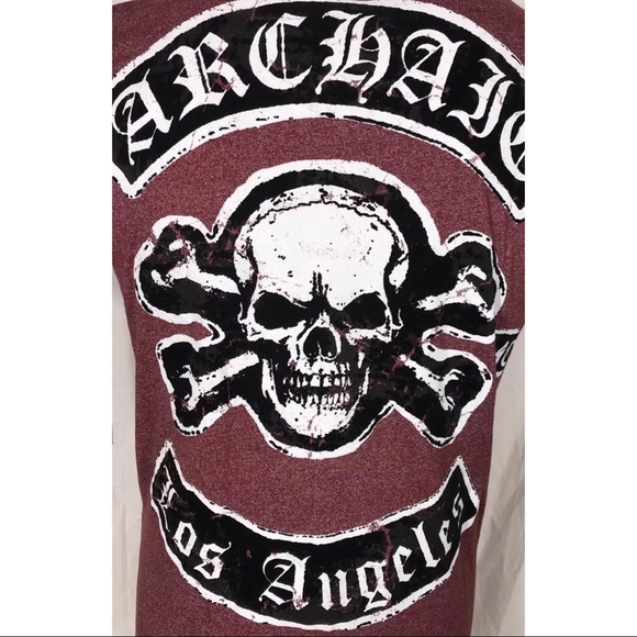 ARCHAIC by AFFLICTION Mens T-Shirt KING Cross Skul - Picture 6 of 8